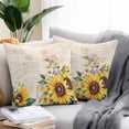 thumbnail image 2 of Pastoral Sunflower Outdoor Pillow Covers Pack of 2 Wildflowers Country Retro Letter Background Waterproof Throw Pillow Covers Decorative Cushion Cases for Patio Garden Tent Balcony Couch 20x20 inch, 2 of 8