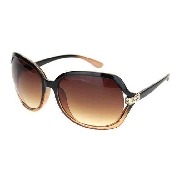 Womens Iced Rhinestone Jewel Hinge Butterfly Sunglasses Black Brown