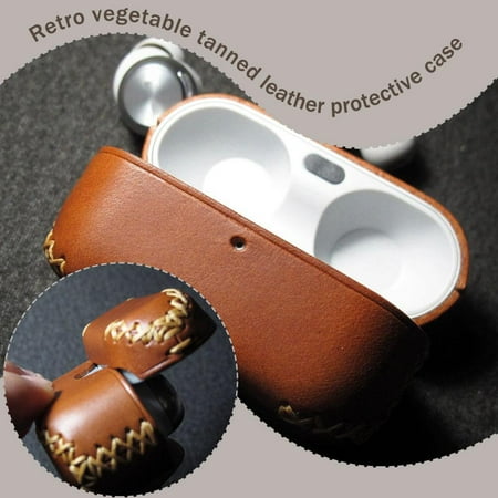 QHUDLV Premium Leather Earphone Case Handmade Protective Cover Fits Popular Earbuds