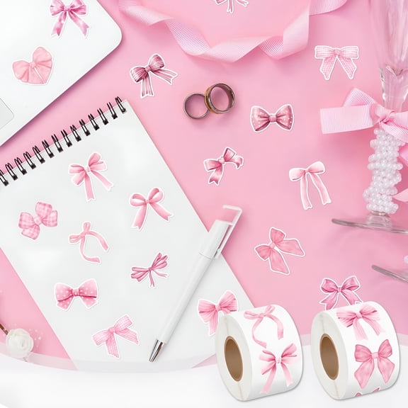 CCOCC Coquette Bow Stickers Waterproof,Vintage Watercolor Scrapbook Stickers for Girls,Laptop Water Bottle Crafts Party Decor Cute Stickers