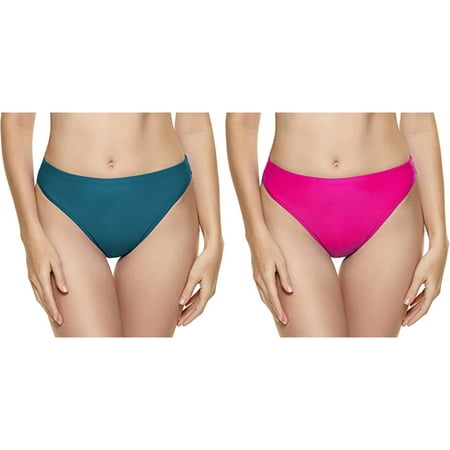 (2-Pack) Kcodviy Women Vintage Print Low Swim Pants Waist Brazilian Bikini Bottom Swim Bottoms Medium Swimwear Briefs Beachwear Brazilian Bikini Bottom Side Tie Thong Bathing Swimbottom
