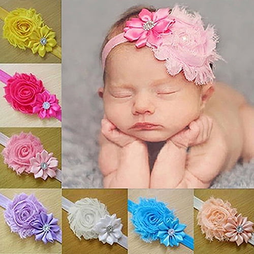 10x Lovely Kids Toddler Girl Baby Chiffon Flower Bow Headband Headwear Hair Band 