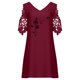 thumbnail image 5 of Vestidos de manga corta con hombros descubiertos y encaje con cuello en V estampado sexy de verano para mujer Fridja bnh5392, 5 of 8