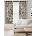 thumbnail image 2 of Boho Chic Blackout Curtains, Light Blocking Print Window Curtains, Traditional Classic Geometric Farmhouse Thermal Insulated Window Drapes for Living Room Kitchen Cafe 2 Panels, 104"W x 90"L, 2 of 9