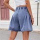 thumbnail image 2 of Pantalones cortos de mezclilla for mujer, pantalones cortos de mezclilla de talle alto, pantalones cortos casuales elásticos, cintura elástica lavada, pantalones cortos de mezclilla sueltos, 2 of 7
