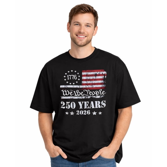 usa floral freedom Patriotic American 250th Anniversary Commemorative T-shirt 1776–2026 Adult T-shirt, Soft Pure Cotton Short Sleeve Independence Day Graphic T-shirt