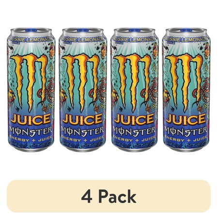 (4 pack) Monster Aussie Style Lemonade, 16 fl oz Aluminum Can