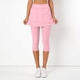 thumbnail image 2 of Likimi Women Athletic Tennis Skirt With Built In Shorts Solid Color Stretch High Waist Comfortable Trousers Pink Size S, 2 of 6