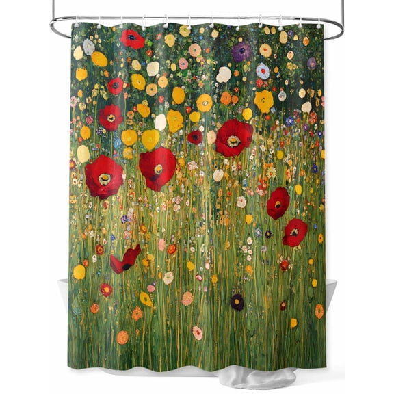 Shower Curtain Spring Flowers Shower Curtains for Bathroom, Waterproof Polyester Shower Curtain Set with Hooks, Extra Long 72" x 84" Floral Oil Painting