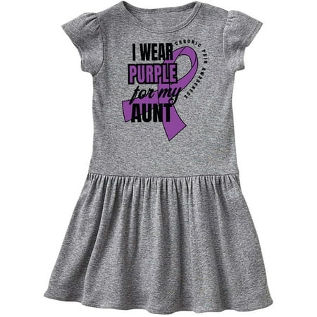 

Inktastic Chronic Pain I Wear Purple For My Aunt Gift Toddler Girl Dress