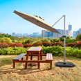 thumbnail image 1 of Gymax 11Ft Patio Offset Hanging Cantilever Umbrella w/ 360° Tilt Base Beige, 1 of 10