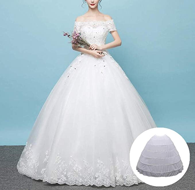 White 8 Layer Hoopless Crinoline Petticoat no hoop ball gowns wedding Underskirt 