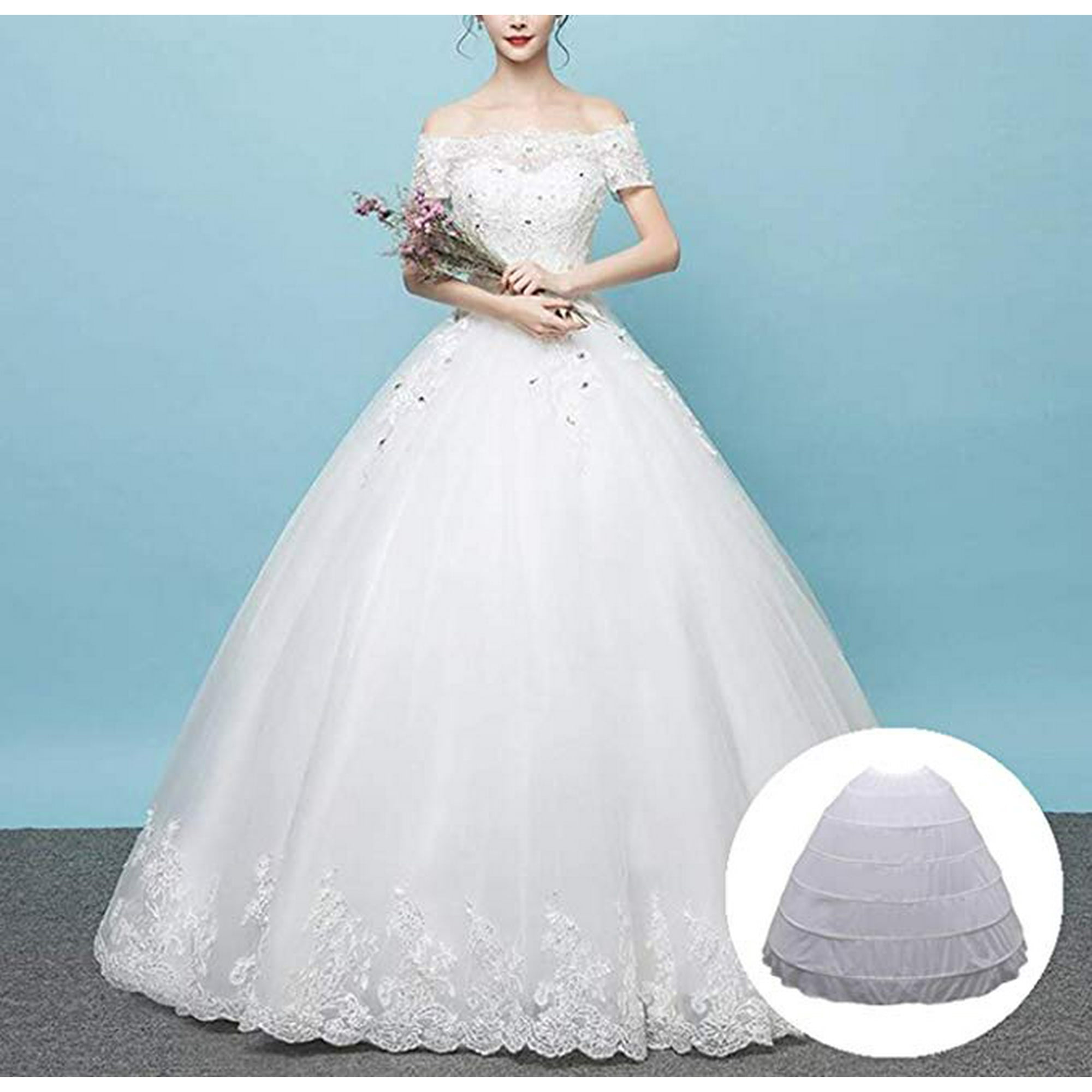Greensen Bridal Crinoline 6 Hoop Hoops Petticoat White Bridal