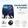 thumbnail image 3 of Balery Moonlit Blue Wolf Bañador para hombre, shorts de playa de secado rápido con entrepierna y forro de compresión-X-Large, 3 of 6