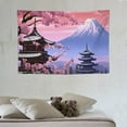 thumbnail image 3 of PRATYUS Japanese Tapestry Cherry Sakura Blossom Temple Mount Fuji Pink Landscape Tapestry 60x40 Inch Wall Hanging for Bedroom Living Room Dorm 60x40in, 3 of 7