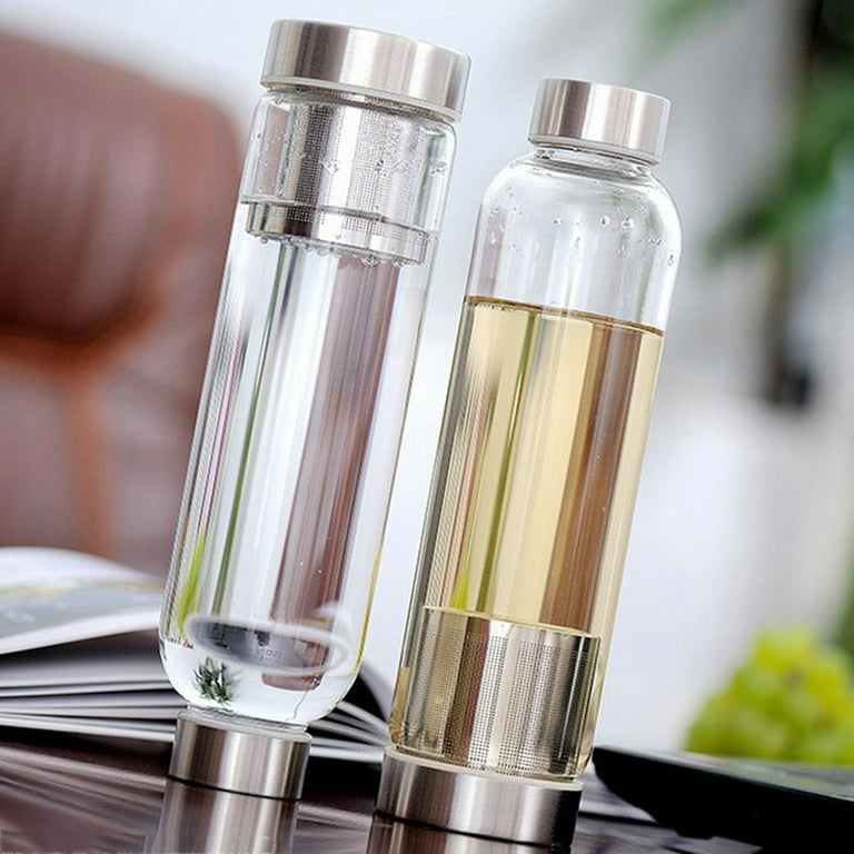 Borosil - Neo Borosilicate Glass Water Bottle With Green Handle For Fridge  And , 550ml Set Of 2