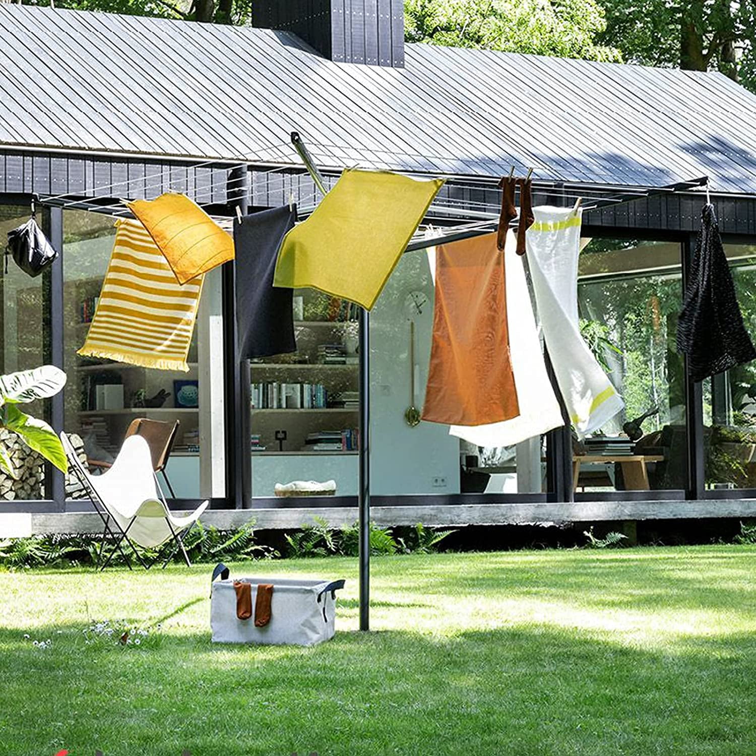 Nisorpa Rotary Outdoor Umbrella Drying Rack Umbrella Clothesline Rotary Dryers Clothes Line 4 Arms Height Adjustable Foldable Retracting 12 Lines with 165ft Clothesline Walmart