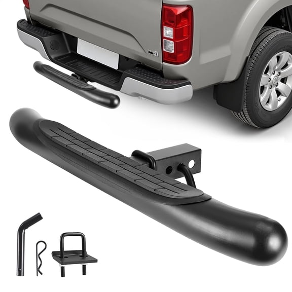VEVOR Hitch Step for 2 Inch Receiver, Universal Rear Bumper Guard Protector with 350 LBS Load Capacity, Non-Slip Tow Hitch Step with Pin Kit and Stabilizer, Fit for Truck, SUV, Pickup, Trailer