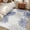 Navy Blue, variant on Purple Grey Chrysanthemum Round Rugs 4ft, Farmhouse Botanical Floral Modern Non Slip Washable Rug Runner, Low Pile Indoor Floor Carpet Mat Bathroom Rugs for Living Room, Bedroom, Kids Room