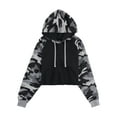 thumbnail image 2 of Hat and Beyond Women's Casual Crop Top Fleece Hoodie, 2 of 6
