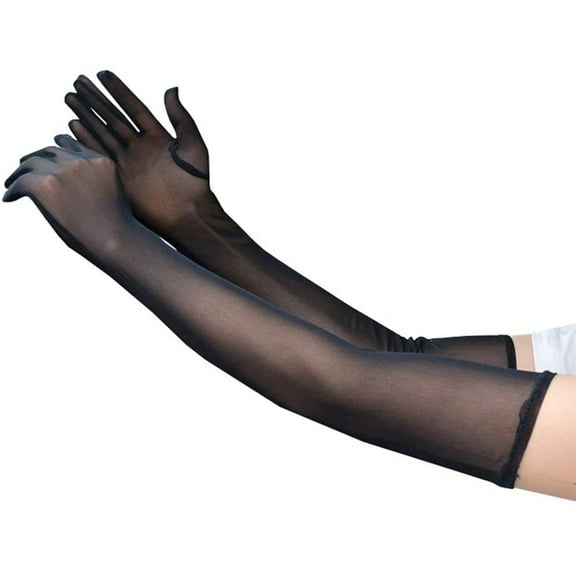 Yokua Wedding Party Gloves Elastic Sheer Tulle Bridal Sunblocks Glove for Women