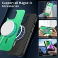 thumbnail image 2 of for iPhone 12 Magnetic Case, Luxury PU Leather Skin-Feel Back Protective Phone Cover Compatible with Mag-Safe Support Car Mount Holder for iPhone 12, Green, 2 of 9
