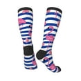 thumbnail image 4 of Bingfone Compression Socks For Women And Men Long Socks For Running Athletic Cycling Nurse-Pink Flamingo, 4 of 9