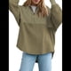 thumbnail image 2 of Sudadera Informal de Mujer con Cuello de Tortuga y Media Cremallera, Jersey Holgado de Larga, Ropa de Otoño Verde XL, 2 of 7