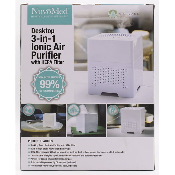 NuvoMed DPHF 4 0725 3 in 1 Ionic Air Purifier with HEPA Filter