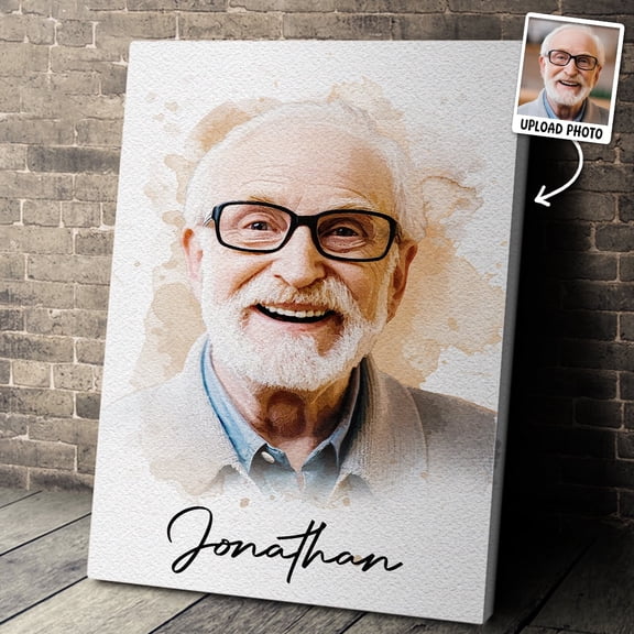 Custom Memorial Portrait Canvas from Photo, Personalized Name Memorial Gift for Loved Ones, Unique Memorial Decor, Memorial Day Gift Idea