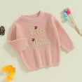 thumbnail image 3 of BemeyourBBs Big Sister Little Sister Matching Outfits Toddler Baby Girl Chunky Sweater Warm Sweatshirt Knit Fall Winter Clothes, 3 of 7
