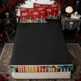 thumbnail image 4 of Erosebridal Comic Boom City Spider Print Zipper Twin Comforter Sets with Fitted Sheet and 2 Pillowcases for Boys Girl, Red Cartoon Halloween Town Zipper Bedding Set, Black Reversible, 4pcs, 4 of 7