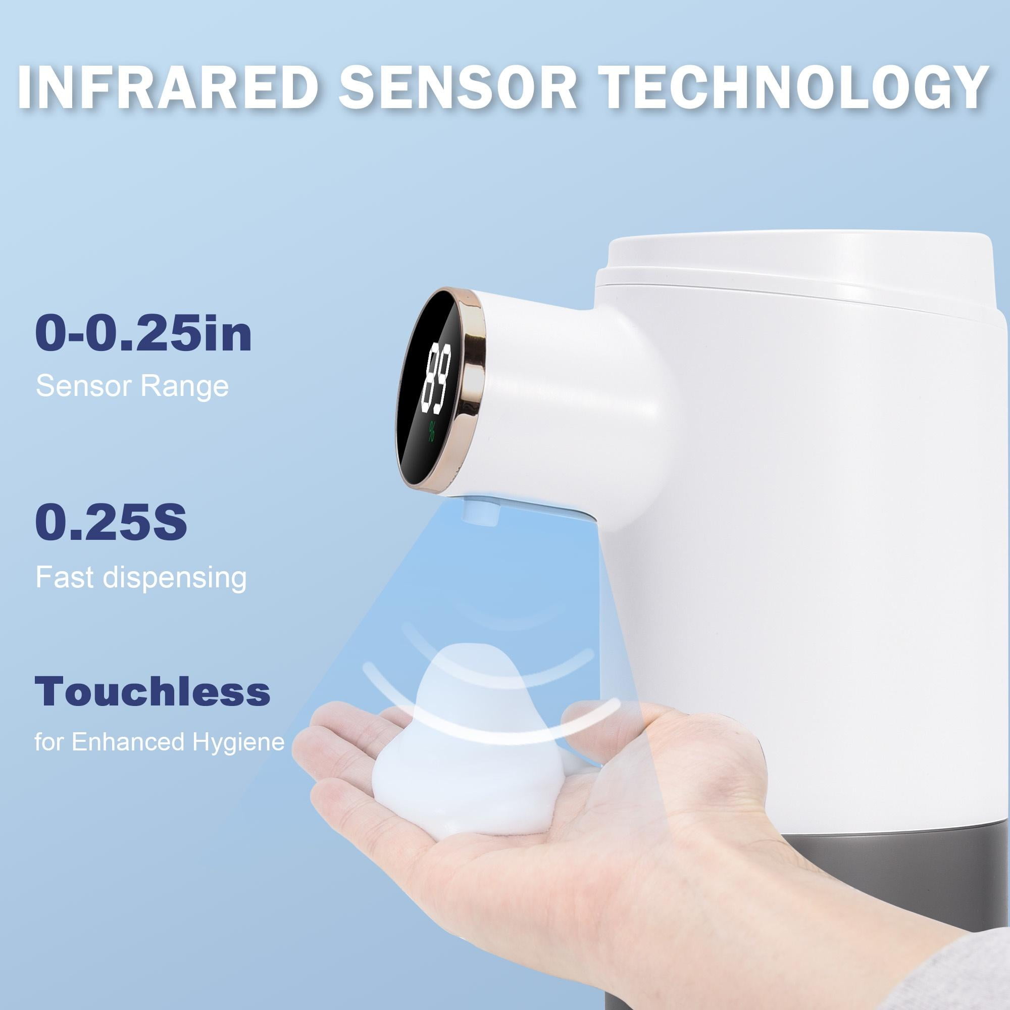 LUXMO Automatic Liquid Soap Dispenser, 3 Levels Adjustable Soap Dispenser Bathroom, 10.1OZ/300ml Automatic Soap Dispenser Touchless, USB Rechargeable Touchless Soap Dispenser for Bathroom, Kitchen