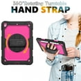 thumbnail image 4 of 3 Layer Case for iPad 10.2 Inch 9th/8th/7th 2021/2020/2019, for Kids Heavy Duty Protective Case with Screen Protector & Stylus Holder & 360 Rotating Stand and Hand/Shoulder Strap Cover, Rose+Black, 4 of 7
