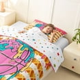 thumbnail image 3 of Erosebridal Basketball Ice Crem Drip Twin Comforter Sets, Waffle American Flag Bedding Set, Colorful Polka Dots Reversible, 1 Comforter and 1 Pillowcase, 3 of 6