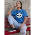 thumbnail image 2 of Cute Panda Medium Front Graphic Hearts Around Women Royal Blue T-Shirt, Female Medium, 2 of 4