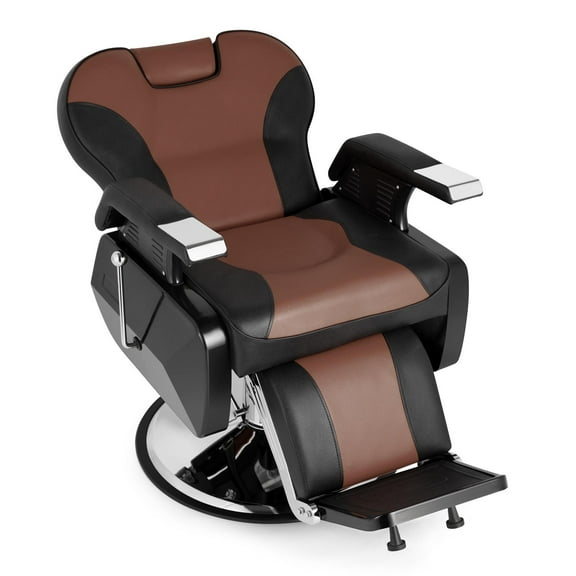 SalonMore Heavy Duty Barber Chair, All Purpose Hydraulic Recline Salon Beauty Spa Styling Equipment, Black & Brown
