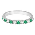 thumbnail image 4 of Diamond and Emerald Ring Guard Anniversary Band 14k White Gold (0.32ct), 4 of 4