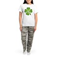 thumbnail image 4 of CafePress - Ireland Irish Clover Women's Light Pajamas - Women's Short Sleeve Print T-Shirt and Pants Light Cotton Pajama Set, 4 of 7