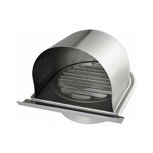 Rejilla de ventilación de acero inoxidable de 150 mm, rejilla de ventilación exterior redonda para chimenea, rejilla de ventilación en forma de U con red antiinsectos, rejilla de