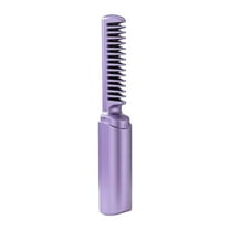 Rechargeable Mini Hair Straightener -2024 New Straight Rolled Dual-Purpose Hair Straightener Brush, Mini Travel Straightening Brush, Portable Cordless Hot Comb Flat Iron for All Hair Types (Purple)