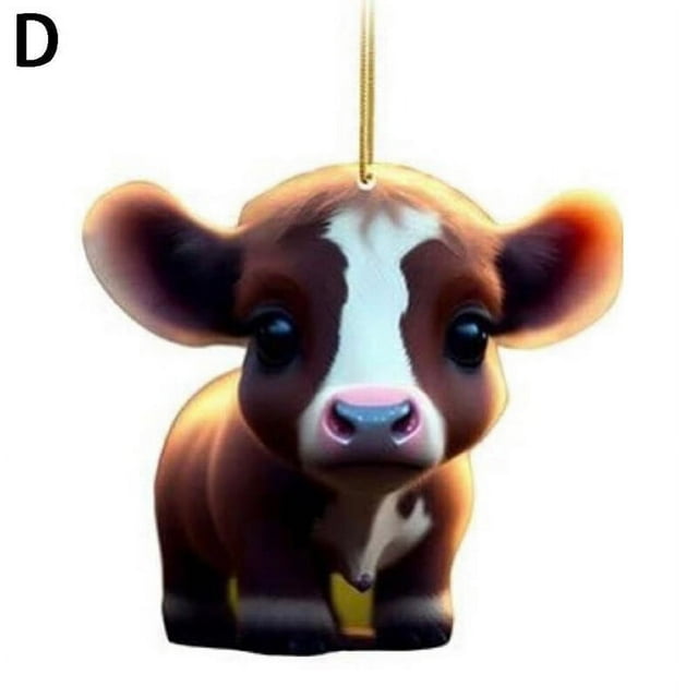 Exquisite Cartoon Cow Car Pendant Fine Texture Cute Christmas Tree Ornament Home