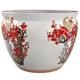 thumbnail image 6 of Red Lantern 12" Cherry Blossom Porcelain Fishbowl Planter, 6 of 6