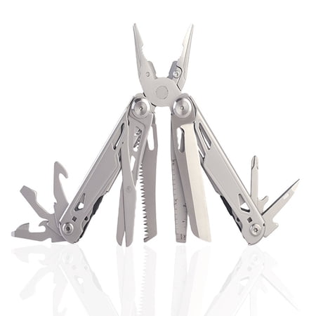 YA YATECH 19-in-1 Multitool Pliers Stainless Steel Multi-Purpose Tool with Sheath Foldable Pocket Knife Saw Screwdriver Ruler for Camping Hiking Home Repair EDC Gear