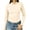 #09 Beige, variant on No Boundaries Long Sleeve Shirts for Women Mock Turtleneck Base Tee Ruffle Neck Slim Fit Fall Tops