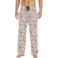 thumbnail image 2 of FREEAMG Colorful Hearts Pajama Pants for Men, Men's Separate Bottoms, Pure Cotton Comfortable Lounge Pants for Men（391）, 2 of 7