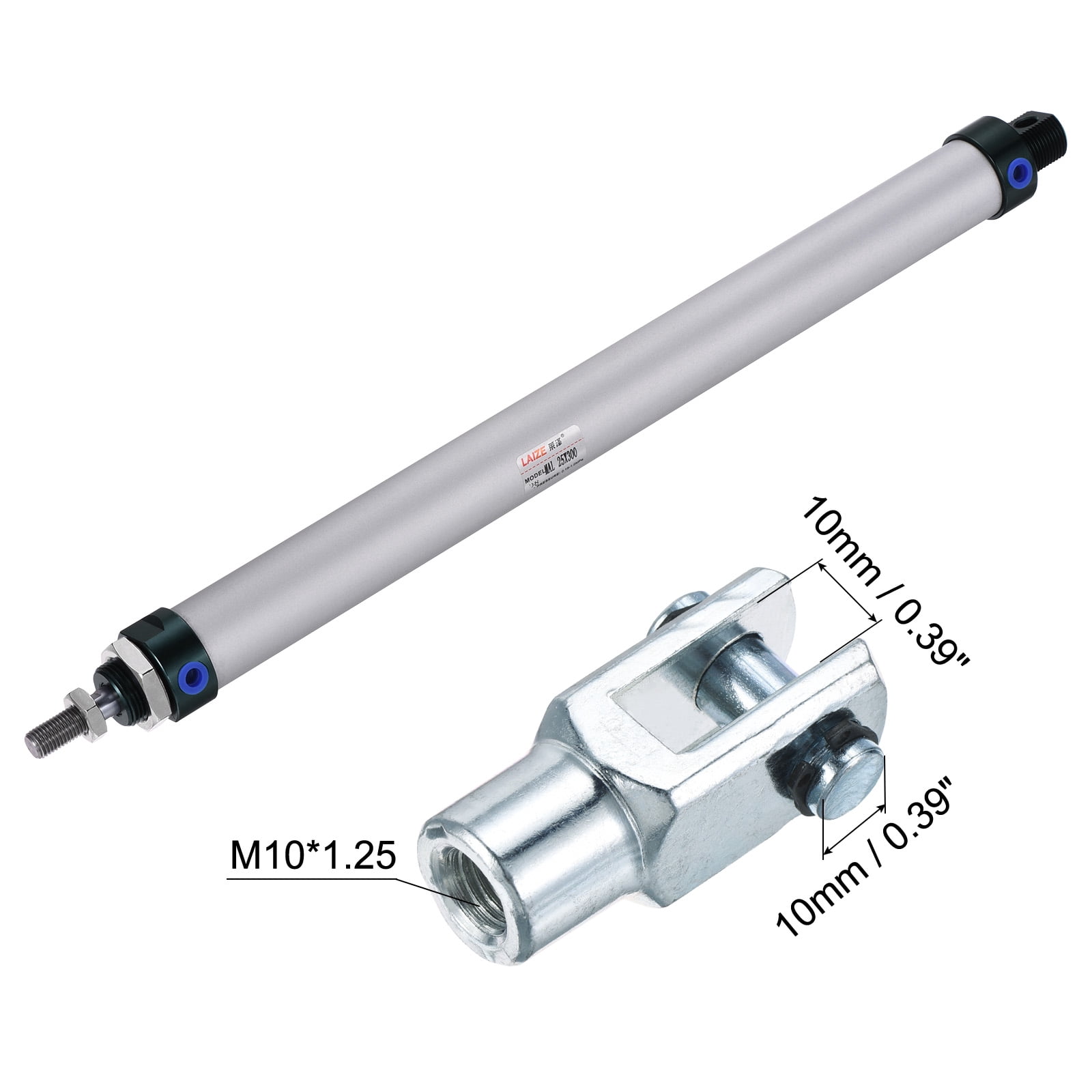 Unique Bargains Y Connector Air Cylinder Double Action Bore Stroke 25mm Bore 300mm Stroke
