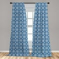 thumbnail image 5 of Ambesonne Ethnic Curtains, Azulejo Tiles Pattern, Pair of 28"x95", Navy Blue Orange White, 5 of 5