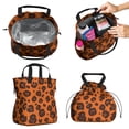 thumbnail image 2 of Orange and Brown Of Leopard Print Drawstring Lunch Bag Women - Drawstring Lunch Bag Insulated for Work Office - Stain-Resistant Large Lunchbags for Women with Multi-Pockets, 2 of 6