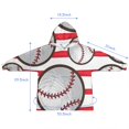 thumbnail image 7 of Red and White Striped Baseballs Pattern Blanket Hoodies for Kids 6-13YR Oversize Wearable Blanket Hoodies for Boys Girls Teens, 7 of 7